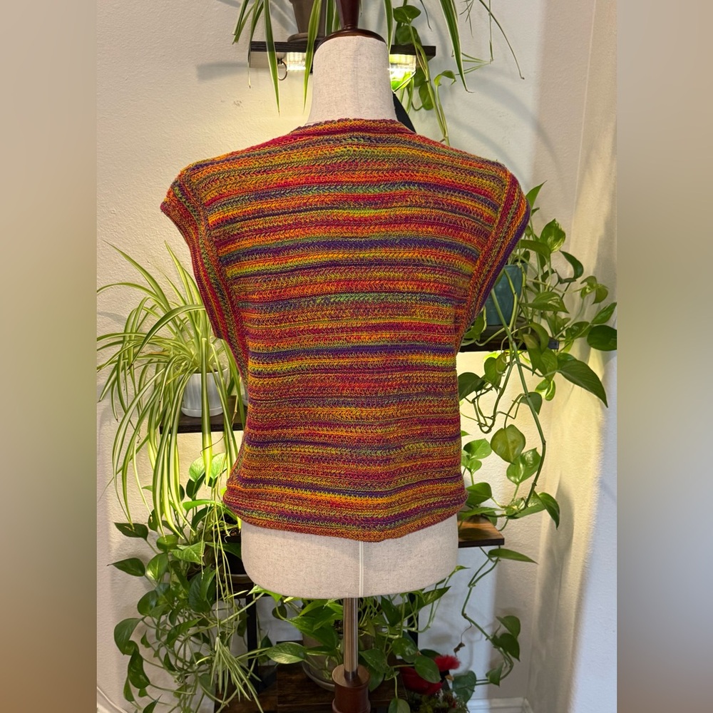 Multicolor Striped Women's Sweater Tank - Picture 3 of 6